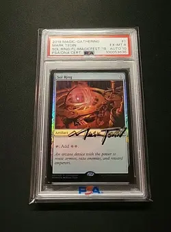 MTG Magicfest 2019 Sol Ring Graded PSA 6 DNA 10 Promo Foil Auto Signature Tedin - Image 1