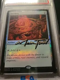 MTG Magicfest 2019 Sol Ring Graded PSA 6 DNA 10 Promo Foil Auto Signature Tedin - Image 2