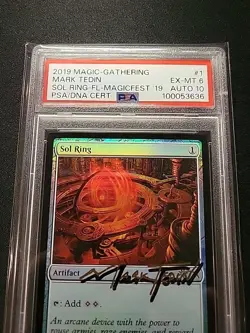MTG Magicfest 2019 Sol Ring Graded PSA 6 DNA 10 Promo Foil Auto Signature Tedin - Image 3