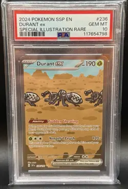 PSA 10 Durant ex 236/191 SIR Surging Sparks SSP Pokemon Card - Image 1
