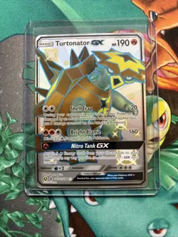 Pokemon TCG Hidden Fates Turtonator GX Full Art Holo Card SV52/SV94 NM/M - Image 1