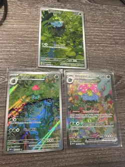 Pokemon 151 Scarlet Violet Bulbasaur Ivysaur Venusaur Lot of 3 Alt Rare 198/165 - Image 1