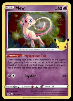 2021 Sword & Shield - Celebrations Mew Basic/Rare Holo #011/025 - Image 1
