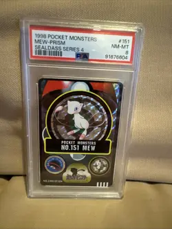 1998 Pocket Monsters Mew - Prism Sealdass Series 4 PSA 8 - Image 1