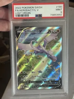 Pokemon Aerodactyl V 180/196 Alternate Alt Full Art Lost Origin PSA 9 Mint 2022 - Image 1