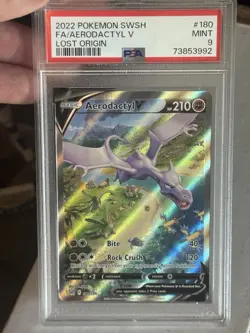 Pokemon Aerodactyl V 180/196 Alternate Alt Full Art Lost Origin PSA 9 Mint 2022 - Image 2
