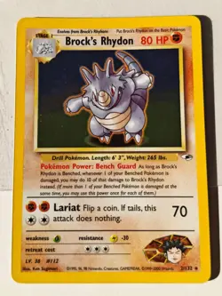 Brock's Rhydon Holo Gym Heroes Pokemon TCG WOTC Mint 2000 2/132 - Image 2
