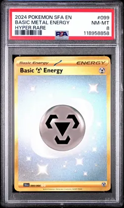 2024 POKEMON SFA EN-SHROUDED FABLE HYPER RARE #099 BASIC METAL ENERGY PSA 8 - Image 1