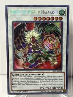 Yugioh Tengu, the Winged Mayakashi HISU-EN034 Secret Rare 1st Ed NM - Image 1