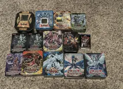Vintage Yugioh EMPTY Tin Lot 12 Tins/1 Lunchbox And 1 Gum Tin! Early 2000s - Image 1