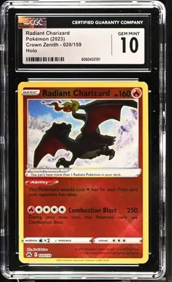 🔥🔥 CGC 10 Radiant Charizard 020/159 Holo Crown Zenith Pokemon Card - Image 1