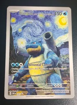 Blastoise - Pokemon x Van Gogh Starry Night DIY Custom Fan Art Card 085 Promo - Image 1