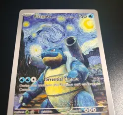 Blastoise - Pokemon x Van Gogh Starry Night DIY Custom Fan Art Card 085 Promo - Image 3