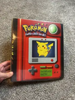 1997 Pokemon pikachu Ash Trading Card Album Vintage 3 Ring Binder vintage - Image 1