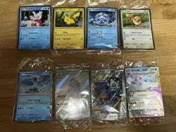 2025 Pokemon Holiday Calendar Promo Card Lot: All 8 Stamped Promos Sealed Packs - Image 1