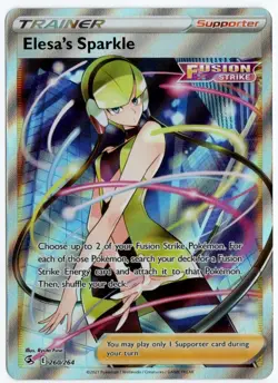Elesa's Sparkle 260/264 Fusion Strike Ultra Rare Full Art Holo Pokemon Card NM - Image 1
