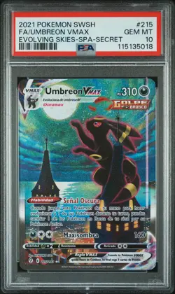 2021 POKEMON SWORD & SHIELD EVOLVING SKIES #215 FULL ART/UMBREON VMAX PSA 10 - Image 1