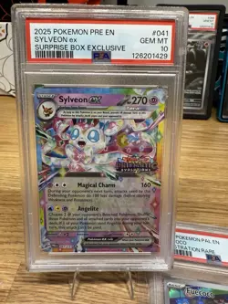 PSA 10 Sylveon Surprise Box Promo Stamp Stamped Pokemon Prismatic Evolutions - Image 1