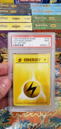 Pokemon 1st Edition PSA 9 Lightning Energy ⚡ 100/102 - Mint! - Image 1