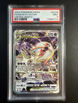 GG46/GG70 Full Art DEOXYS VSTAR 2023 Pokemon SWORD & SHIELD CROWN ZENITH PSA 9 - Image 1