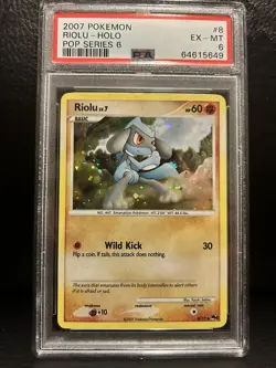 Pokemon POP Series 6 Riolu Holo PSA 6 Excellent - Mint - Image 1