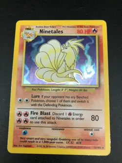 Ninetales 12/102 Holo Rare Base Set Unlimited Pokemon 1999 WOTC Vintage NM - Image 2