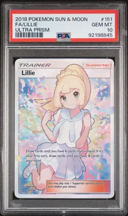 2018 POKEMON SUN & MOON ULTRA PRISM #151 FULL ART/LILLIE PSA 10 - Image 1