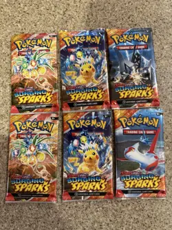 Pokemon TCG Scarlet & Violet Surging Sparks Lot Of 6 Booster Packs NEW & SEALED - Image 1