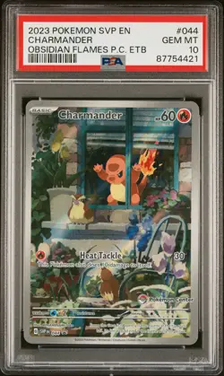 2023 POKEMON OBSIDIAN FLAMES POKEMON CENTER ETB PROMO SVP #044 CHARMANDER PSA 10 - Image 1