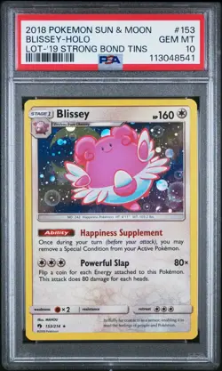 PSA 10 Pokemon Blissey 153 Sun & Moon Lost Thunder Strong Bonds Tin Cosmo Promo - Image 1