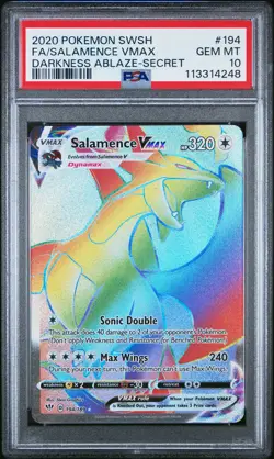 2020 POKEMON SWORD & SHIELD DARKNESS ABLAZE #194 FULL ART/SALAMENCE VMAX PSA 10 - Image 1