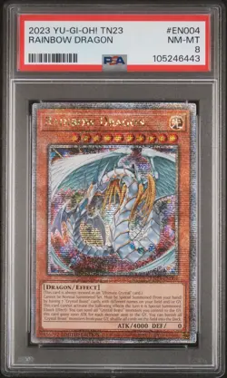 2023 YU-GI-OH! TN23-25TH ANV TIN: DUELING HEROES #EN004 RAINBOW DRAGON PSA 8 - Image 1