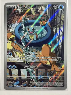 Squirtle 148/142 - Stellar Crown Illustration Rare Holo Pokemon Card NM - Image 1