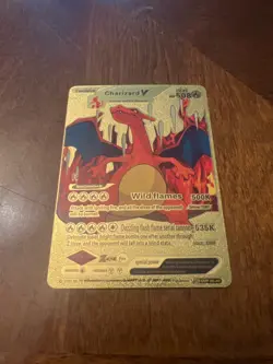 Pokemon Charizard V HP508 Wild Flames Gold Foil Fan Art Card - Image 1