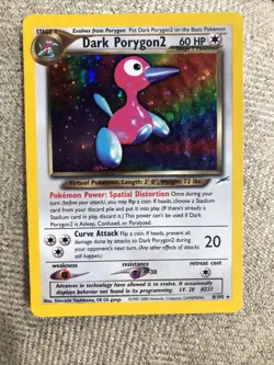 Vintage Pokemon Card Rare Holo DARK PORYGON2 Neo Destiny 8/105 - Image 1