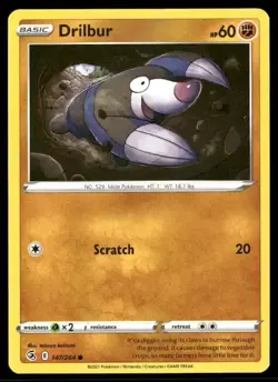 2021 Fusion Strike Set Pokemon Card 147 Drilbur NM - Image 1