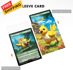 100 MTG Card Sleeves with 100 Inner Sleeve, Textured Back Art Cute Chocobo2 - Image 4