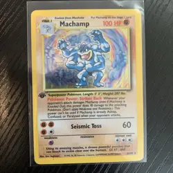 Machamp 8/102 1st Edition Holo Rare Base Set Pokemon Card MP - Image 1