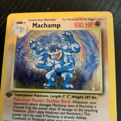 Machamp 8/102 1st Edition Holo Rare Base Set Pokemon Card MP - Image 3
