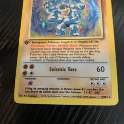 Machamp 8/102 1st Edition Holo Rare Base Set Pokemon Card MP - Image 4