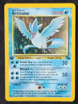 1st Edition Articuno 2/62 Fossil Holo Vintage Tcg Pokemon Card Nm- Clean Holo - Image 1