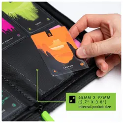 4 Pocket Trading Card Binder, 160 Cards, Exo-Tec, 20 Side-Loading Pages, Black - Image 4