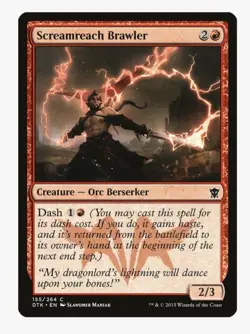 Screamreach Brawler | Dragons of Tarkir DTK | MTG Orc Berserker | Dash | LP-NM - Image 1