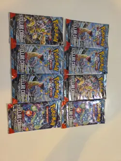 Pokemon Scarlet And Violet: Stellar Crown Sleeved Booster Packs Lot Of 8 - Image 1