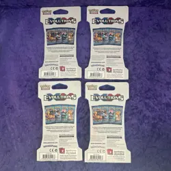 4x Pokemon XY Evolutions Sleeved Booster Packs Art Set Factory Sealed Blister - Image 2