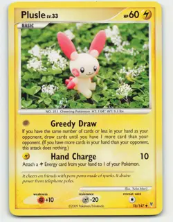 2009 Pokemon, Supreme Victors, #76/147 Plusle, Uncommon - Image 1