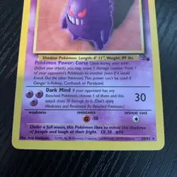 1999 Pokemon Fossil Gengar 20/62 NM-LP Condition - Image 4
