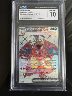 Pokemon Obsidian Flames: Charizard EX 215/197 | CGC 10 GEM MINT - Image 1