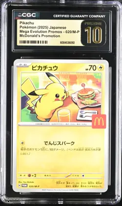 US SELLER CGC PRISTINE 10 Pikachu 020/M-P Japanese Mcdonald's Promo Pokemon psa - Image 1