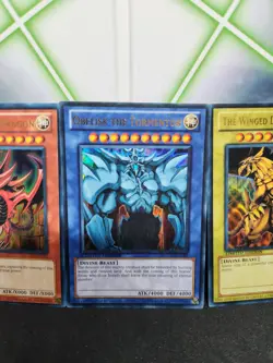 Yugioh Egyptian God Cards Slifer Obelisk Ra YGLD Ultra Set Limited NM - Image 3